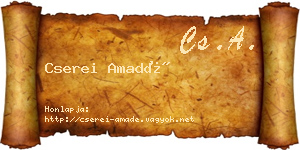 Cserei Amadé névjegykártya